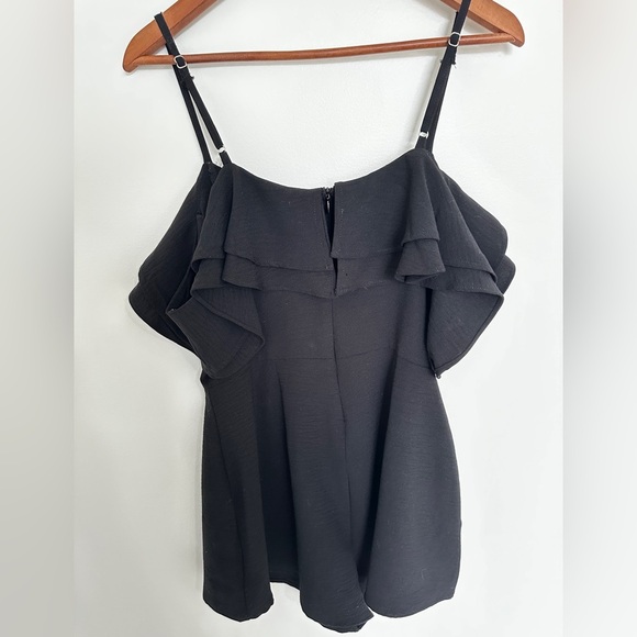 Iris size large mini romper dress with Elegant Black Ruffle Top - Picture 3 of 4